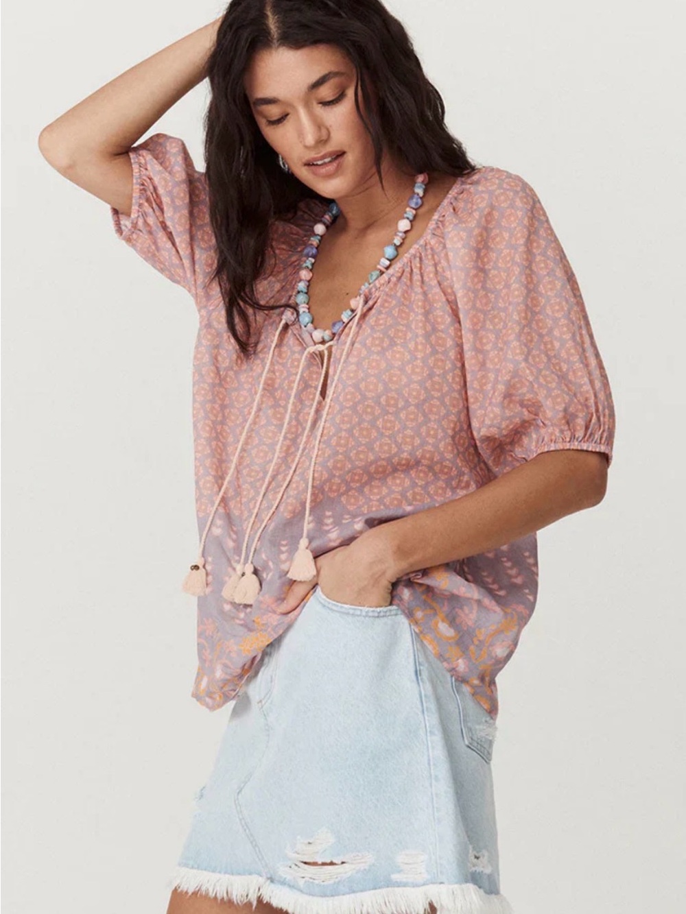 Spell Sweet Nothings Short Sleeve Blouse
